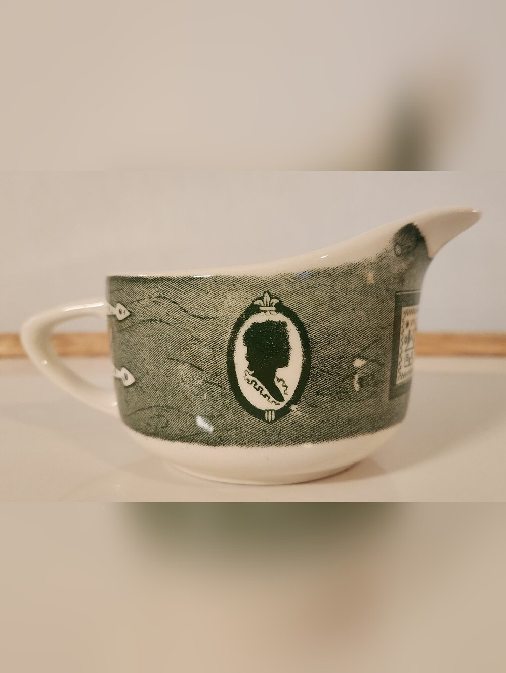 Vintage Royal China Green Colonial Homestead Creamer 1950s